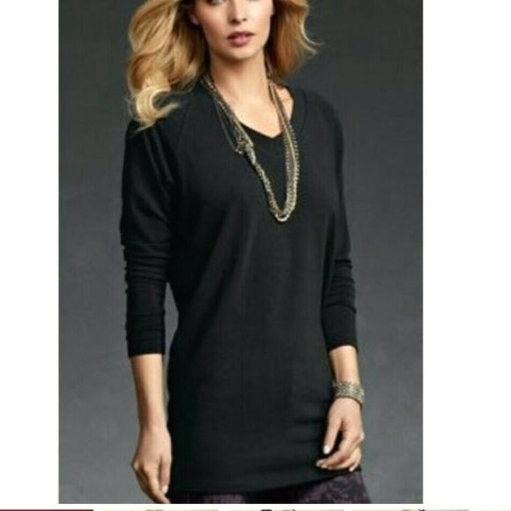 CAbi Black 125 Tunic Sweater Women’s XS Lightweight Quiet Luxury Minimalist